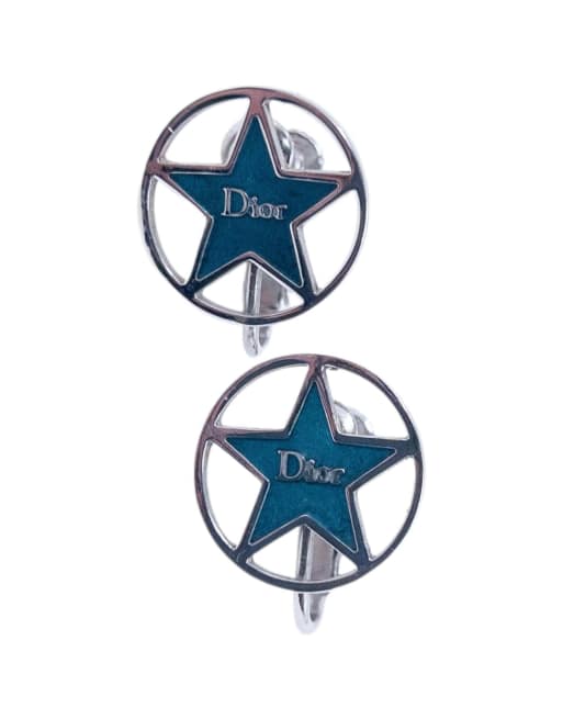 Vintage 2000s Dior By John Galliano Star Cut-Out Clip-On Earrings