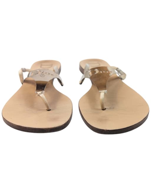 Vintage 2000s Dior Metallic Sandals Size UK3, 4 of 7