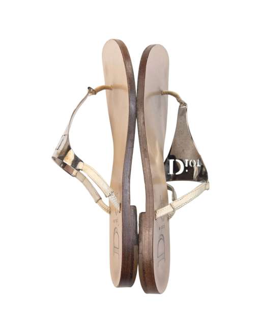Vintage 2000s Dior Metallic Sandals Size UK3, 5 of 7