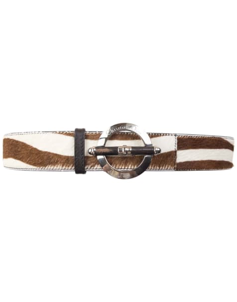 Vintage 2000s Dior Striped Pony Hair Belt Size L - view 1
