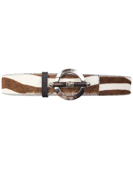 Vintage 2000s Dior Striped Pony Hair Belt Size L
