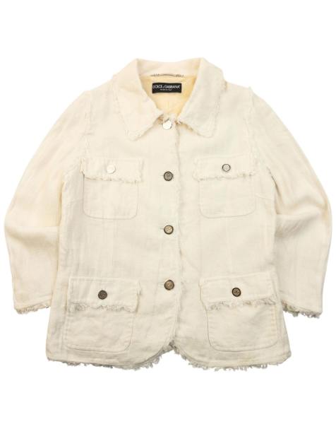 Vintage 2000s Dolce & Gabbana Button Up Linen Jacket Size S - view 1