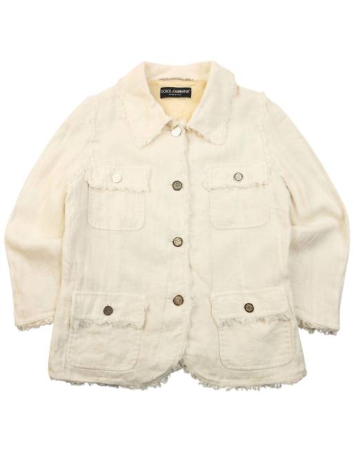 Vintage 2000s Dolce & Gabbana Button Up Linen Jacket Size S, 1 of 4