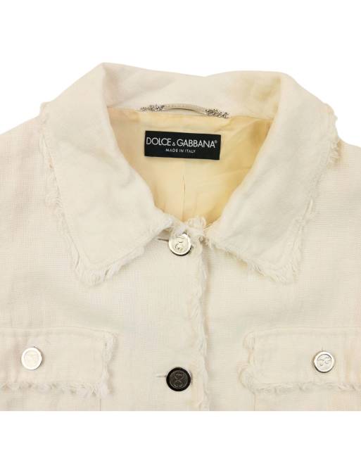 Vintage 2000s Dolce & Gabbana Button Up Linen Jacket Size S, 3 of 4