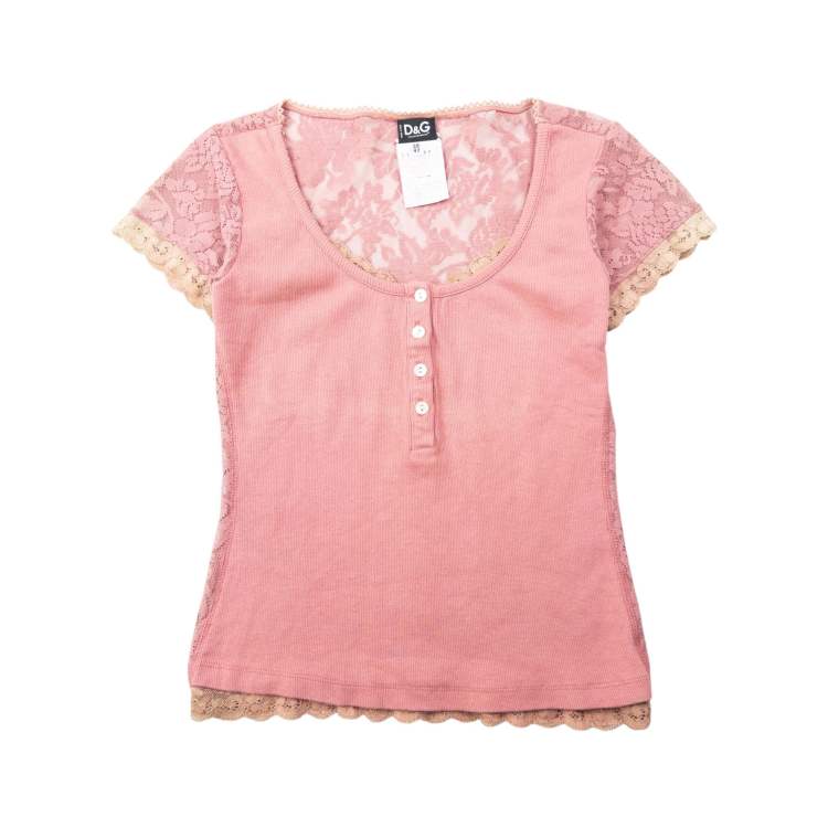 Vintage 2000s Dolce & Gabbana Knit Lace Top Size S | ASOS