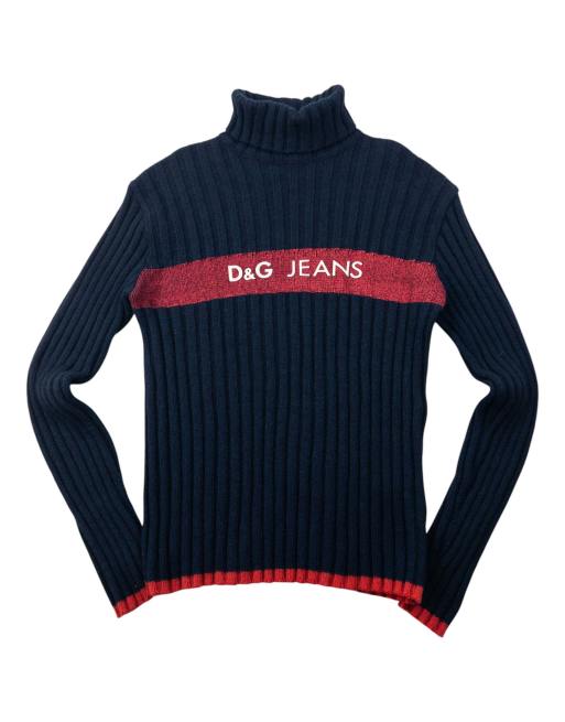 Vintage 2000s Dolce & Gabbana Ribbed Knit Turtleneck Jumper Size S