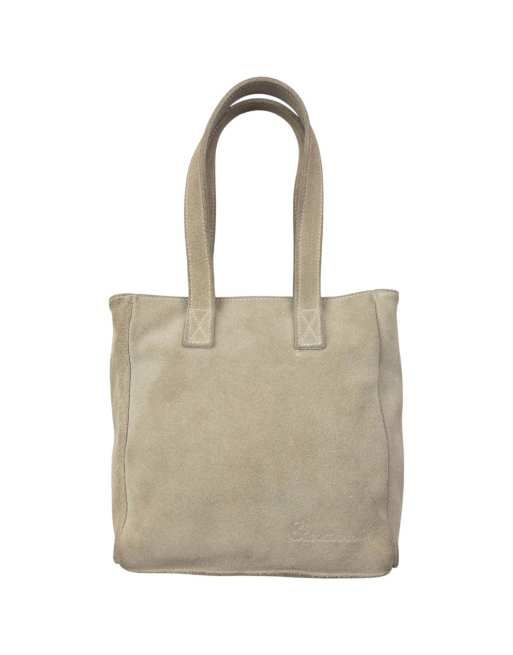 Vintage 2000s Dolce & Gabbana Suede Shoulder Bag in Beige