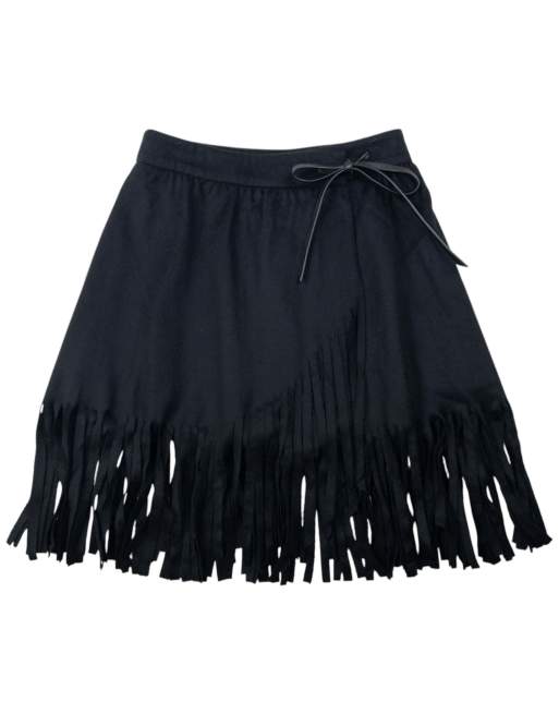 Vintage 2000s Emporio Armani Fringe Wrap Skirt Size W26