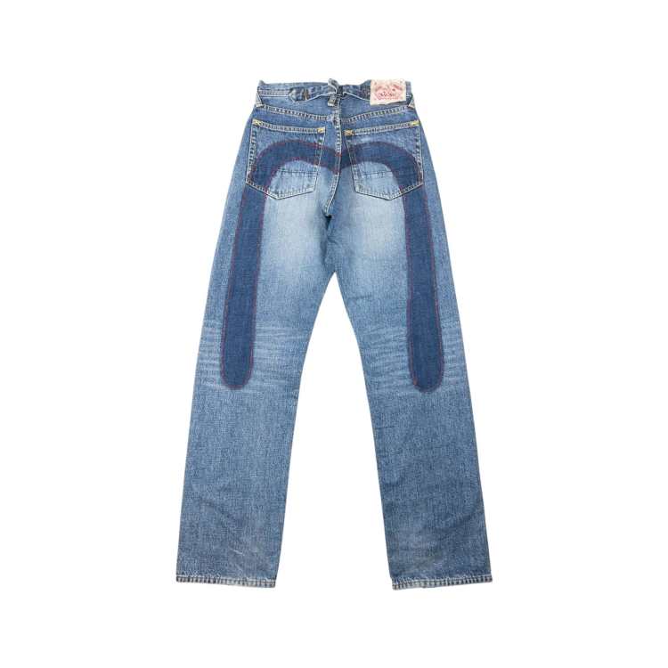 Vintage 2000s Evisu Daicock Japanese Denim Jeans Size W27 in Blue