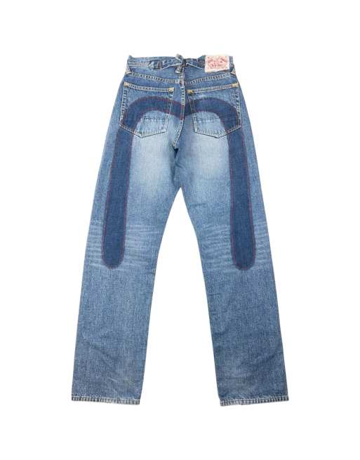 Vintage 2000s Evisu Daicock Japanese Denim Jeans Size W27 in Blue