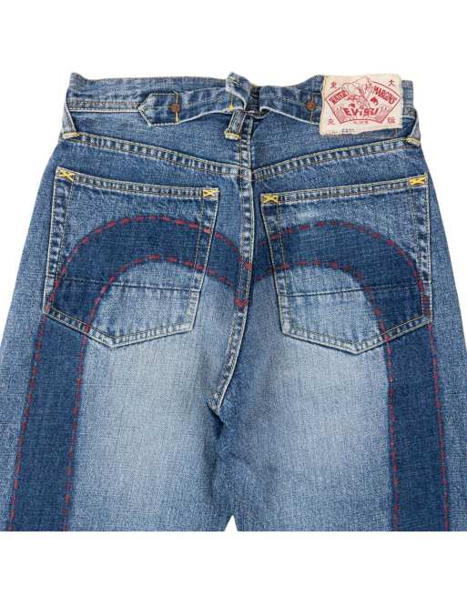 Vintage 2000s Evisu Daicock Japanese Denim Jeans Size W27 in Blue, 2 of 4