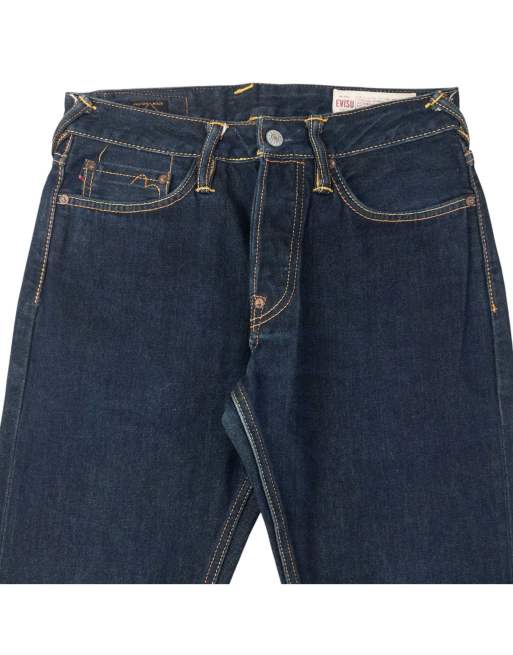 Vintage 2000s Evisu Daicock Japanese Denim Jeans Size W28 in Navy, 3 of 4