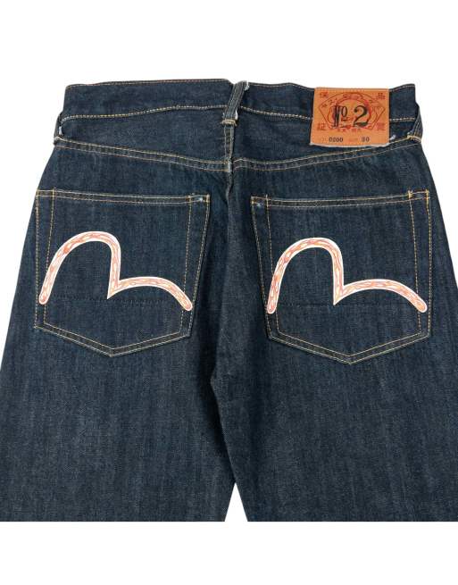 Vintage 2000s Evisu Double Flame Gull Japanese Denim Jeans Size W30 in Navy