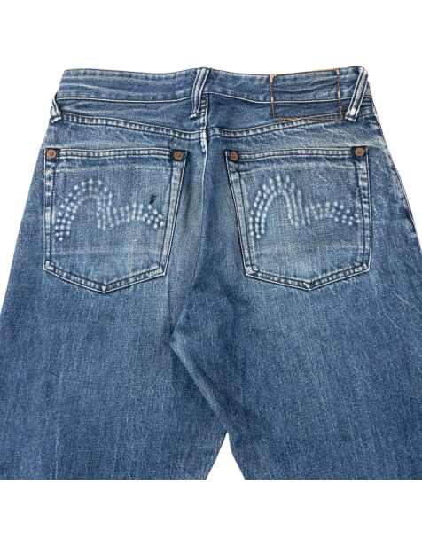 Vintage 2000s Evisu Embossed Double Gull Japanese Denim Jeans Size W30 in Blue - view 1