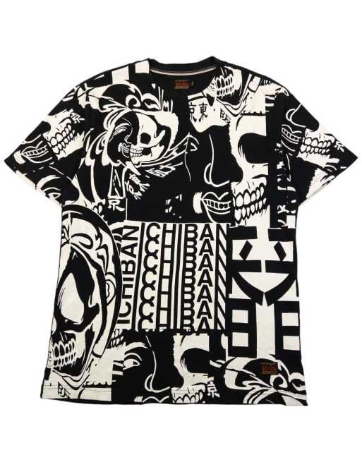 Vintage 2000s Evisu Pattern T Shirt Size L, 1 of 4