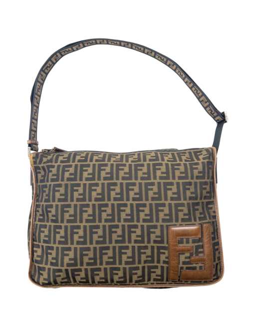 Vintage 2000s Fendi Monogram Crossbody Bag in Brown