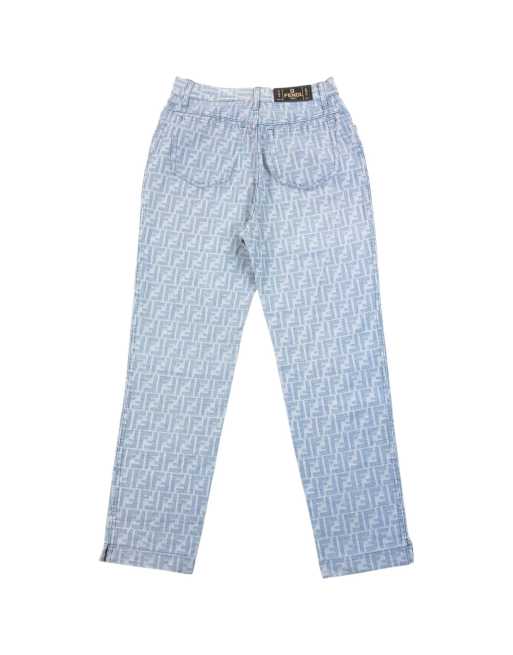 Vintage 2000s Fendi Monogram Denim Jeans Size W27, 1 of 6