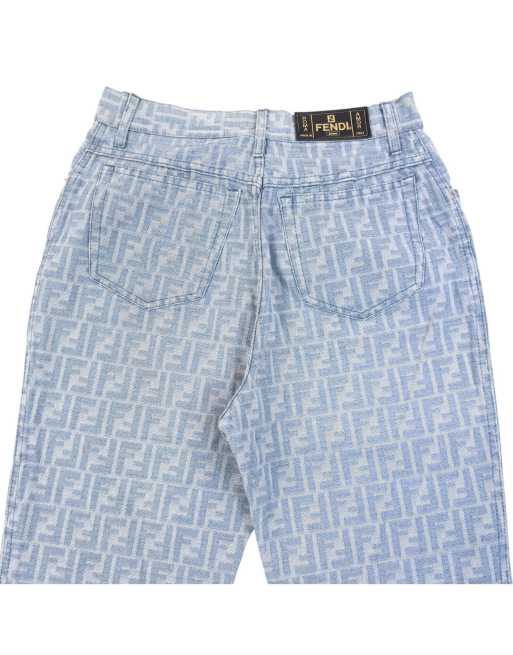 Vintage 2000s Fendi Monogram Denim Jeans Size W27, 2 of 6