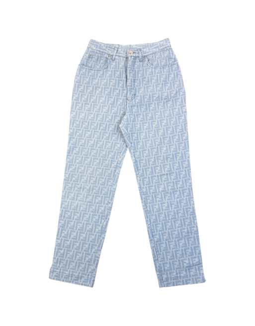 Vintage 2000s Fendi Monogram Denim Jeans Size W27, 4 of 6