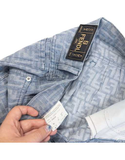 Vintage 2000s Fendi Monogram Denim Jeans Size W27, 6 of 6