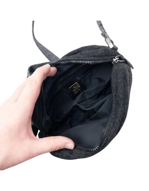 Vintage 2000s Fendi Wool Crossbody Bag in Grey, 4 of 4