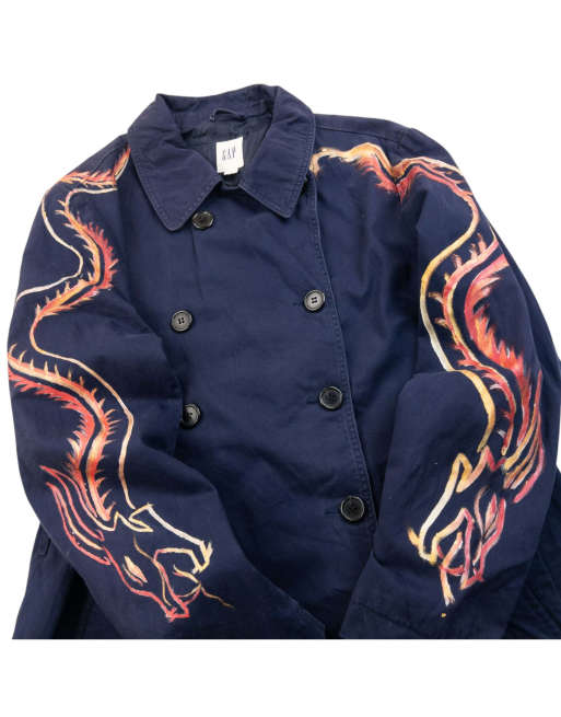 Vintage 2000s GAP Hand Painted Dragon Jacket Size L, 4 of 4