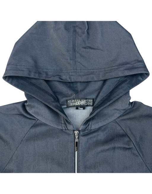 Vintage 2000s Gaultier HOMME Objet Iridescent Zip Up Hoodie Size S, 3 of 4