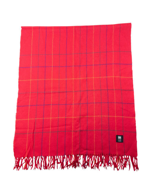 Vintage 2000s Issey Miyake Checkered Wool Tassel Scarf, 4 of 4