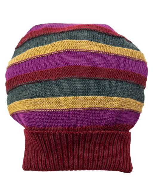 Vintage 2000s Issey Miyake Striped Wool Beanie Hat