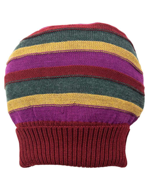 Vintage 2000s Issey Miyake Striped Wool Beanie Hat, 3 of 4