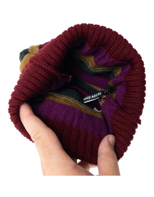 Vintage 2000s Issey Miyake Striped Wool Beanie Hat, 4 of 4