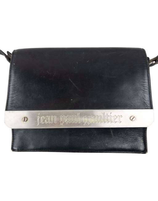 Vintage 2000s Jean Paul Gaultier Embossed Leather Crossbody Bag