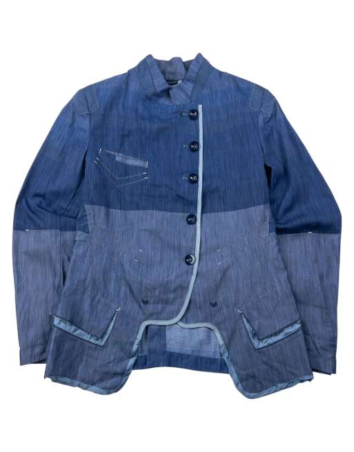 Vintage 2000s Marithe + Francois Girbaud patchwork jacket size m in blue