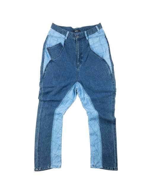 Vintage 2000s Ne-Net By Issey Miyake Patchwork Denim Jeans Size W30 in Blue
