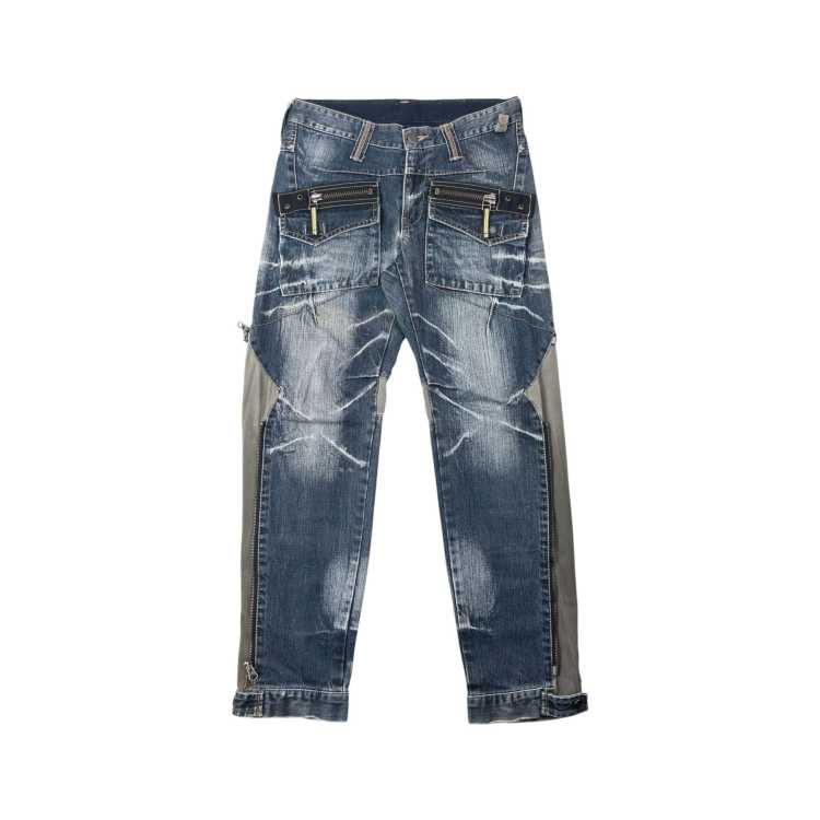 Vintage 2000s PPFM Multi Zip Denim Jeans Size W30 in Blue | ASOS