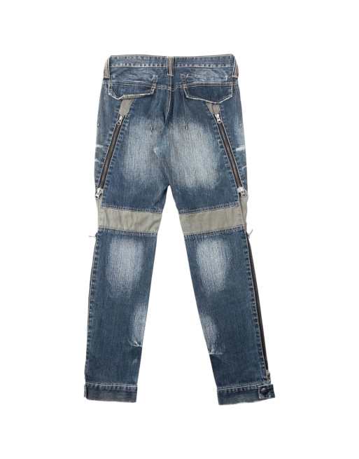 Vintage 2000s PPFM Multi Zip Denim Jeans Size W30 in Blue | ASOS