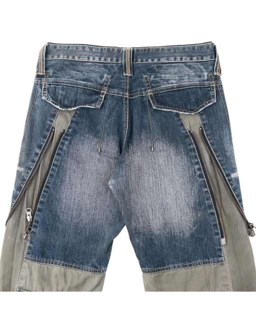 メンズ 00s archive crush multi zip denim pants