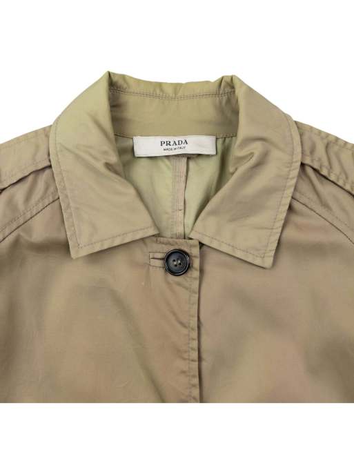 Vintage 2000s Prada Belt Waist Trench Jacket Size M, 3 of 4