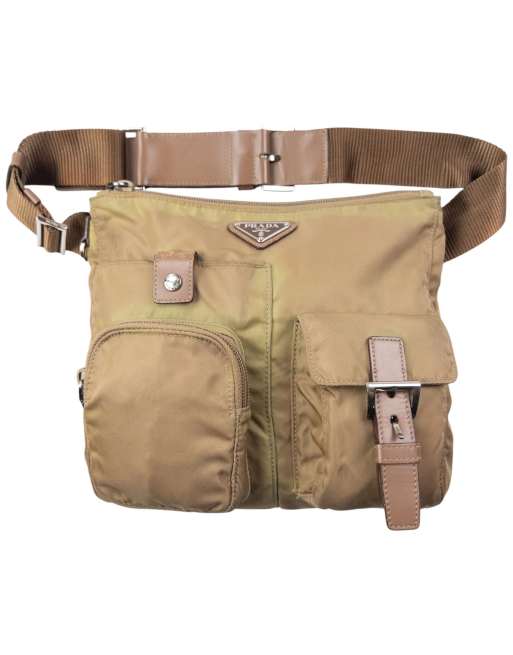 Vintage 2000s Prada cargo belt bag in brown