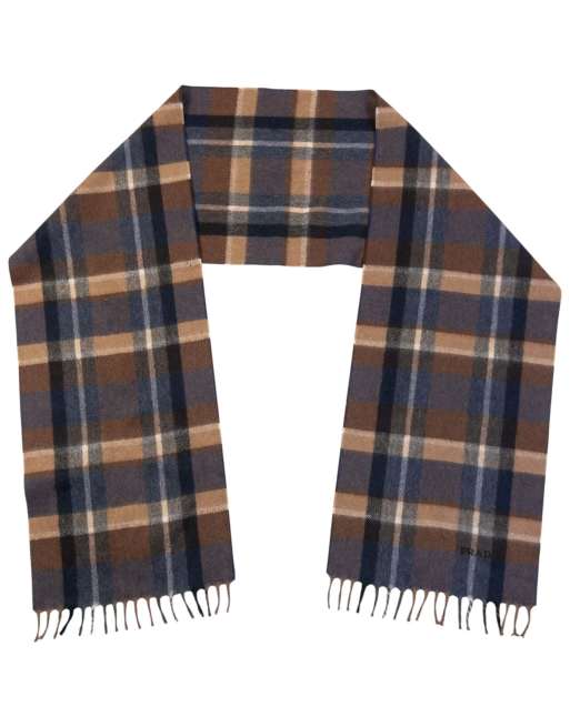 Vintage 2000s Prada Checkered Wool Tassel Scarf, 1 of 7