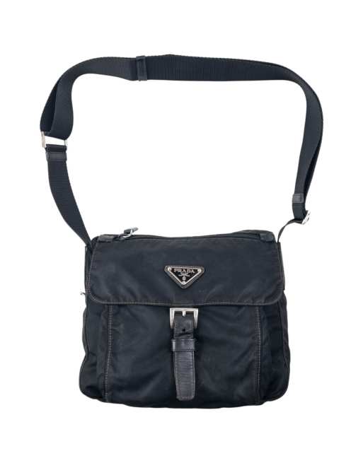 Vintage 2000s Prada Crossbody Bag in Black