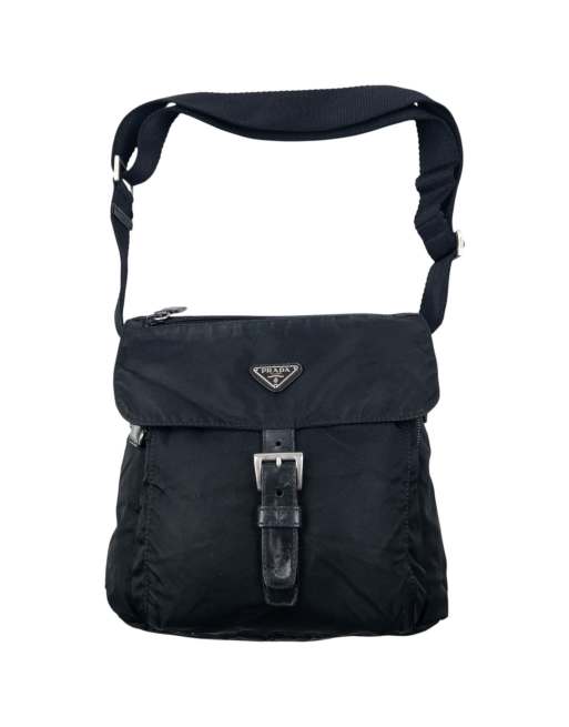 Vintage 2000s Prada Crossbody Bag in Black