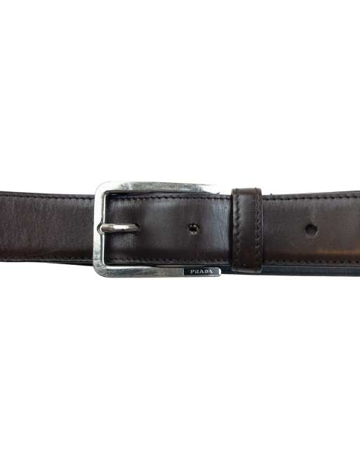 Vintage 2000s Prada Leather Belt Size XL | ASOS