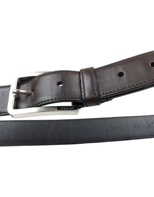 小物 00s PRADA archive leather belt square Vintage 2000s Prada Leather Belt Size XL | ASOS