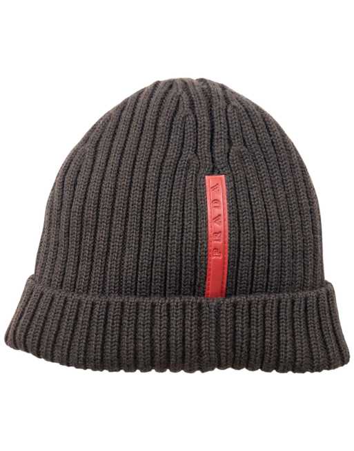 Vintage 2000s Prada Sport Ribbed Knit Beanie Hat