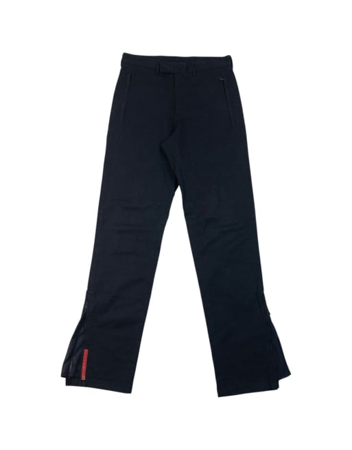 2000s prada sport ナイロン パンツ zip Vintage 2000s Prada Sport Zip Cuff Trousers Size W27 | ASOS