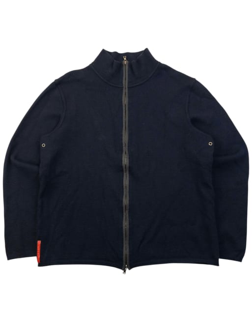 Vintage 2000s Prada Sport Zip Up Wool Jumper Size S, 1 of 4