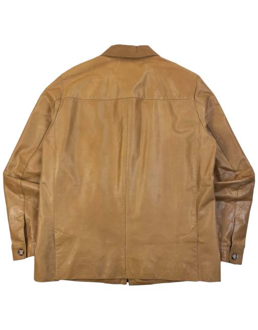 Vintage 2000s Prada Zip Up Leather Jacket Size M, 2 of 6