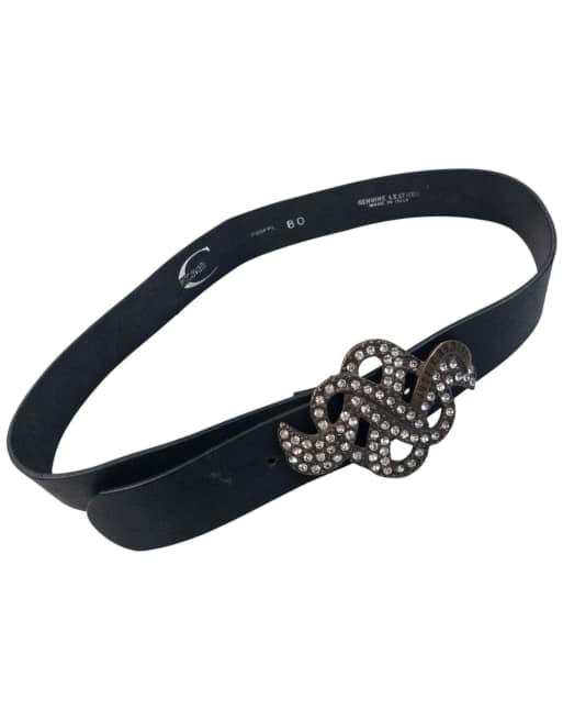 Vintage 2000s Roberto Cavalli Diamanté Leather Belt Size M, 2 of 7