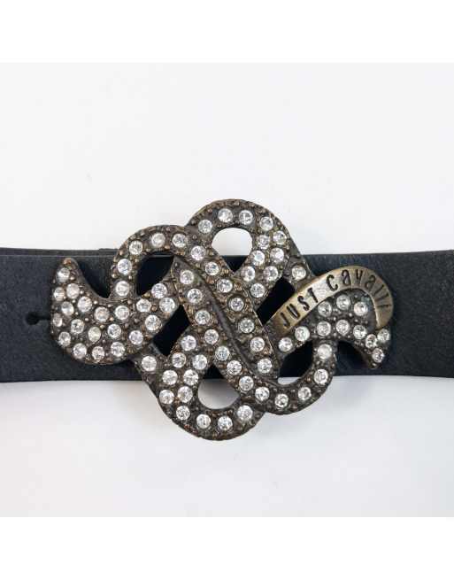Vintage 2000s Roberto Cavalli Diamanté Leather Belt Size M, 3 of 7